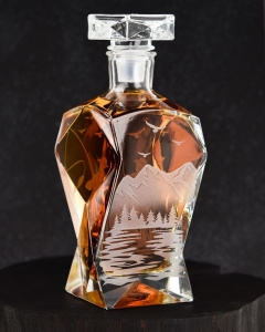 Komplet do whisky 6+1 "Wędkarski" karafka łamana + szklanki