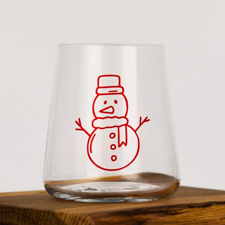 Szklanki z nadrukiem dla dzieci na święta świąteczne Bałwan Choinka 380ml 6szt