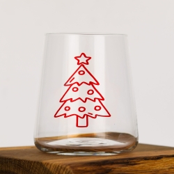 Szklanki z nadrukiem dla dzieci na święta świąteczne Bałwan Choinka 380ml 6szt