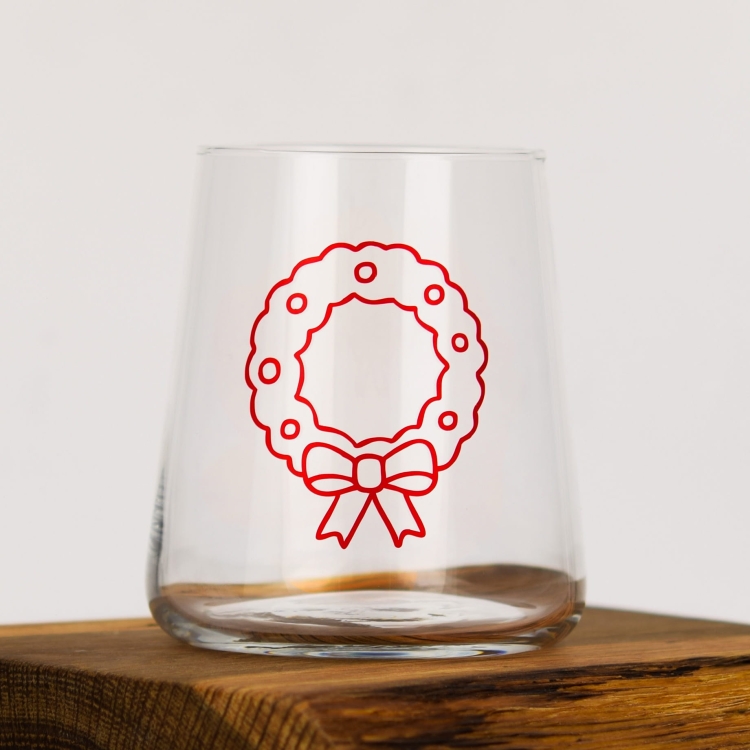 Szklanki z nadrukiem dla dzieci na święta świąteczne Bałwan Choinka 380ml 6szt