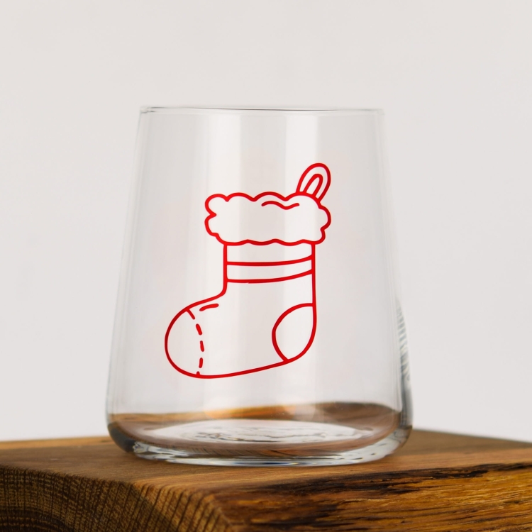 Szklanki z nadrukiem dla dzieci na święta świąteczne Bałwan Choinka 380ml 6szt