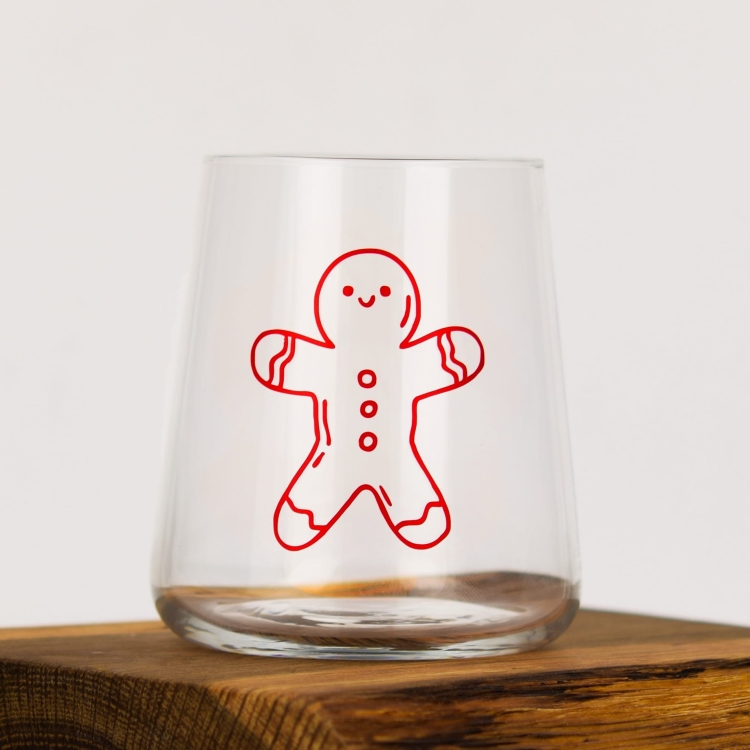 Szklanki z nadrukiem dla dzieci na święta świąteczne Bałwan Choinka 380ml 6szt