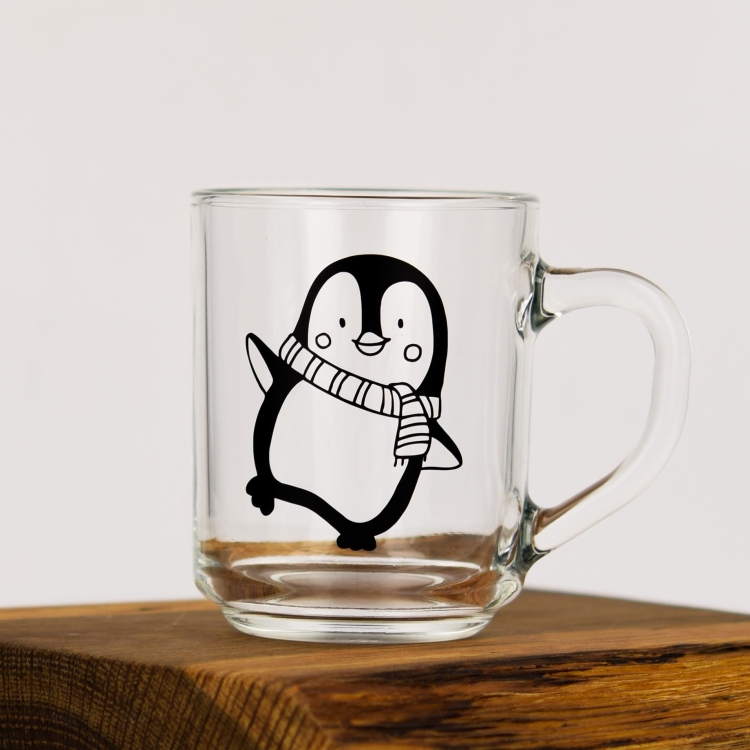 Szklanka Kubki z nadrukiem dla dzieci Pingwiny 250ml 3szt