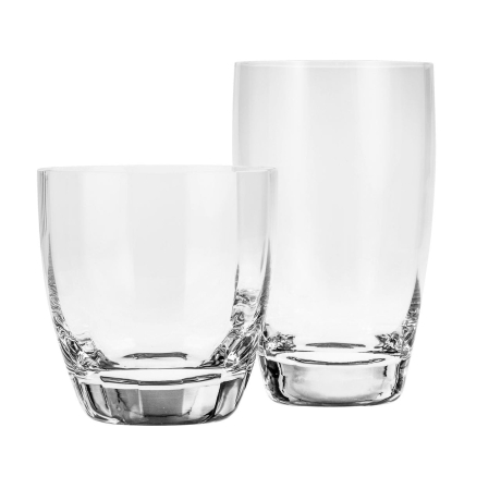 Przejdź do produktu Szklanki niskie + wysokie do whisky, soku, drinków KROSNO OPTYK 250+300ml 12szt.