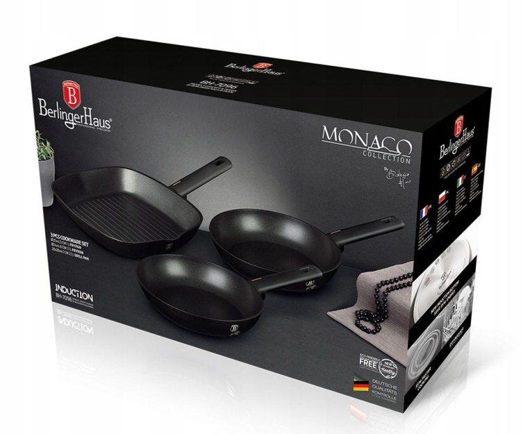 Zestaw patelni tytanowych Berlinger Haus Monaco 3el. BH-7096