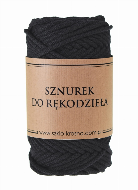 Sznurek do rękodzieła makramy z rdzeniem Czarny 3mm 50m