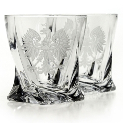 Ekskluzywny zestaw do whisky z kryształowego szkła z grawerem ORZEŁ POLSKA