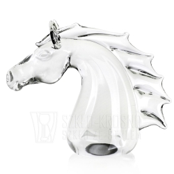 Rzeźba szklana - głowa konia bezbarwna 