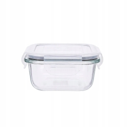 Pojemnik szklany na żywność KWADRATOWY LUNCHBOX z pokrywką ALTOM FRESH 0,3L
