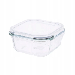 Pojemnik szklany na żywność KWADRATOWY LUNCHBOX z pokrywką ALTOM FRESH 0,45L