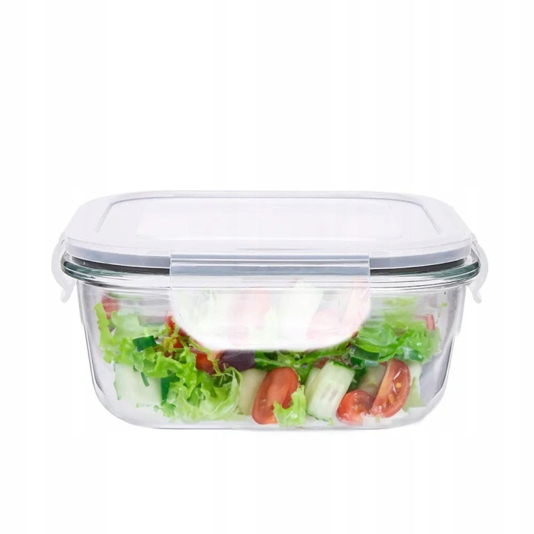 Pojemnik szklany na żywność KWADRATOWY LUNCHBOX z pokrywką ALTOM FRESH 0,75L