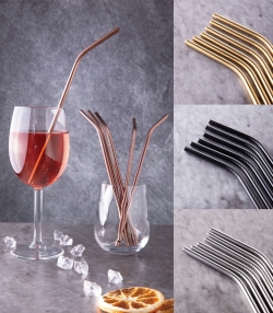 Zestaw 6 stalowych słomek do napojów, drinków Berlinger Haus BH-2981