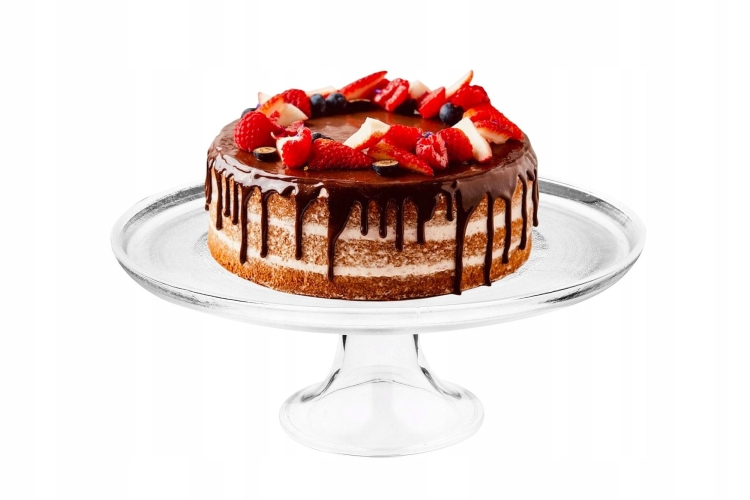 Szklana tortownica, patera na tort, ciasto na nóżce EDWANEX 31cm