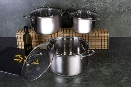 Przejdź do produktu Zestaw garnków ze stali nierdzewnej Berlinger Haus 6 el BH-6662