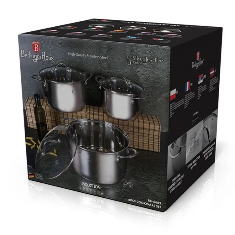 Zestaw garnków ze stali nierdzewnej Berlinger Haus 6 el BH-6662