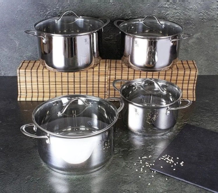 Zestaw garnków ze stali nierdzewnej Berlinger Haus 8 el BH-6663