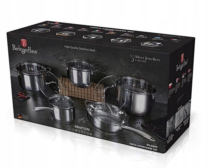 Zestaw garnków ze stali nierdzewnej Berlinger Haus 10 el BH-6660