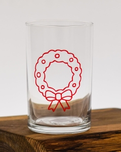 Proste szklanki z nadrukiem dla dzieci na święta świąteczne Bałwan Choinka 250ml 6szt