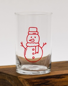 Proste szklanki z nadrukiem dla dzieci na święta świąteczne Bałwan Choinka 250ml 6szt