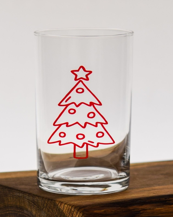 Proste szklanki z nadrukiem dla dzieci na święta świąteczne Bałwan Choinka 250ml 6szt