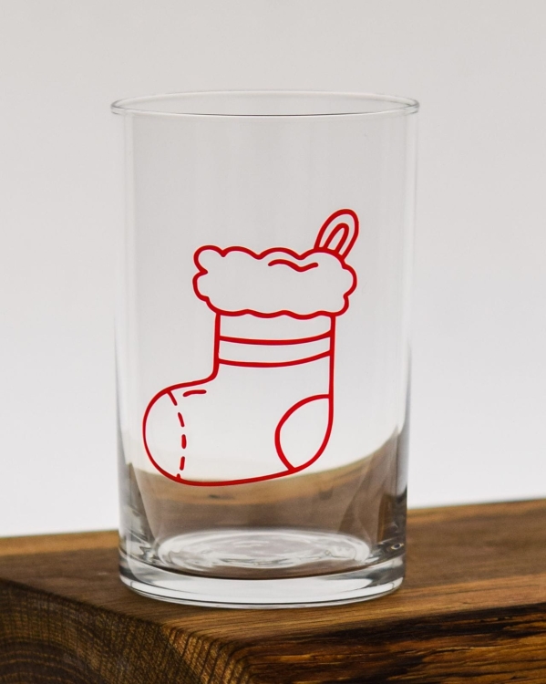 Proste szklanki z nadrukiem dla dzieci na święta świąteczne Bałwan Choinka 250ml 6szt