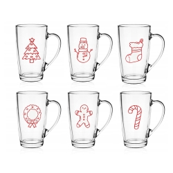 Kubki ALEX z nadrukiem dla dzieci na święta świąteczne Bałwan Choinka 400ml 6szt