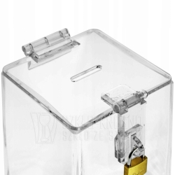 DUŻA szklana skarbonka zamykana otwierana URNA