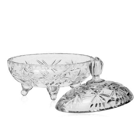 Przejdź do produktu Piękny kryształowy pojemnik na słodycze lub ciastka Bombonierka JULIA Młynek