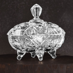 Piękny kryształowy pojemnik na słodycze lub ciastka Bombonierka JULIA Młynek
