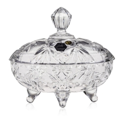 Piękny kryształowy pojemnik na słodycze lub ciastka Bombonierka JULIA Młynek