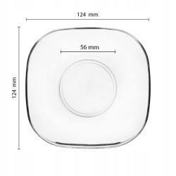 Spodek szklany kwadratowy pod szklanki, bulionówki 12,4cm 1szt