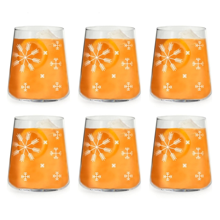 Szklanki do soku wody napojów dla dzieci ŚNIEŻYNKI 380ml 6szt