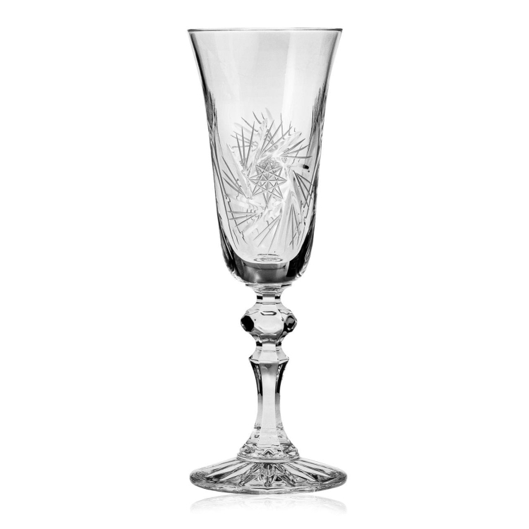 Piękne kryształowe kieliszki do szampana JULIA Młynek 150ml 6szt 01249