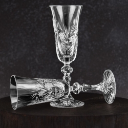 Piękne kryształowe kieliszki do szampana JULIA Młynek 150ml 6szt 01249