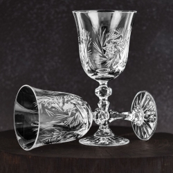 Piękne kryształowe kieliszki do wina JULIA Młynek 220ml 6szt 01247