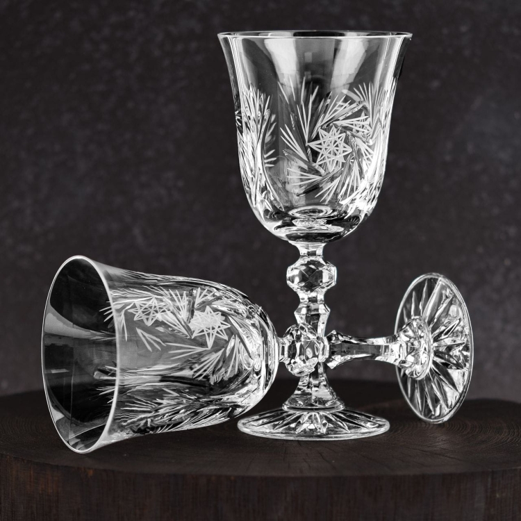 Piękne kryształowe kieliszki do wina JULIA Młynek 220ml 6szt 01247