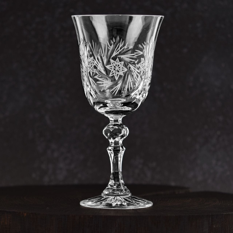 Piękne kryształowe kieliszki do wina JULIA Młynek 220ml 6szt 01247