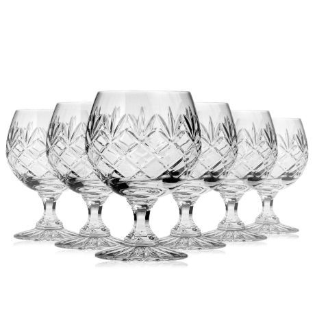 Przejdź do produktu Ekskluzywne kryształowe kieliszki do koniaku JULIA Ananas 250ml 6 szt. 