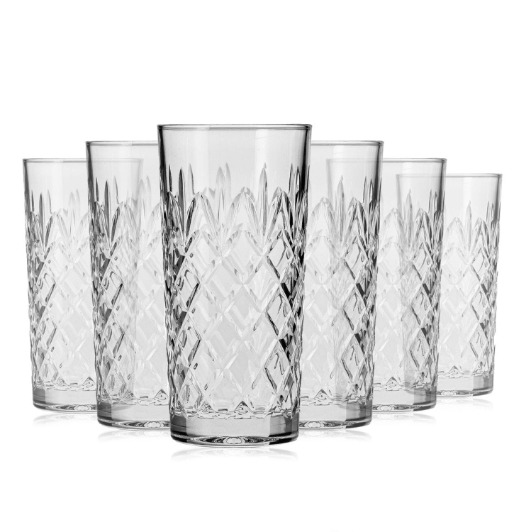 Kryształowe szklanki long drink do soku JULIA Ananas 350ml 6szt