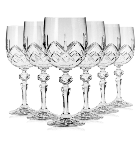 Przejdź do produktu Ekskluzywne kryształowe kieliszki do wina czerwonego JULIA Ananas 220ml 6 szt. 