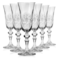 Piękne kryształowe kieliszki do szampana JULIA Młynek 150ml 6szt 01249
