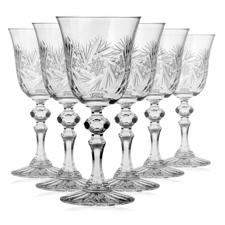 Piękne kryształowe kieliszki do wina białego JULIA Młynek 170ml 6szt 01248