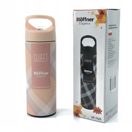 Przejdź do produktu Kubek termiczny ze stali nierdzewnej termos podróżny HOFFNER 380ml Różowy HF-7525