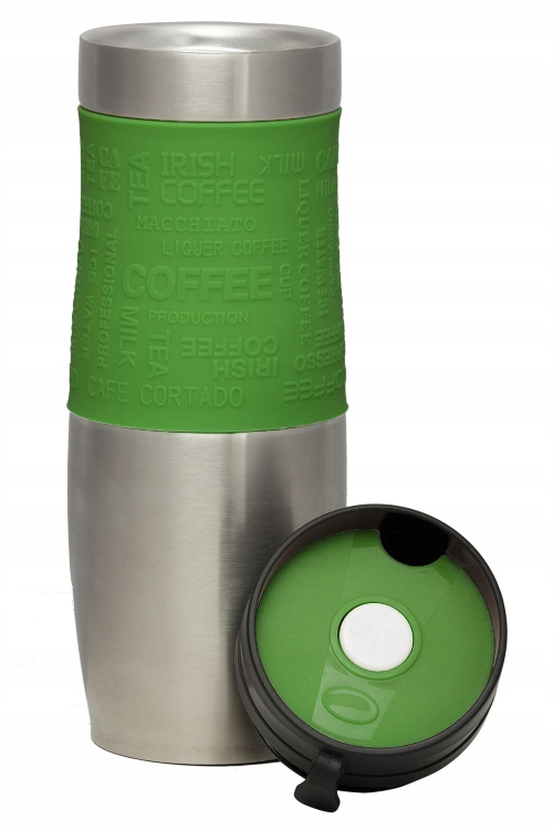 Kubek termiczny ze stali nierdzewnej termos podróżny HOFFNER 480ml Zielony