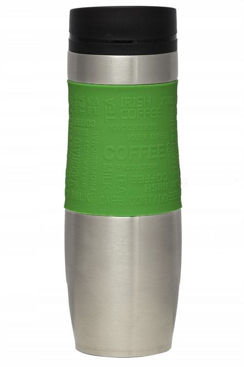 Kubek termiczny ze stali nierdzewnej termos podróżny HOFFNER 480ml Zielony