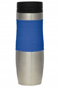 Kubek termiczny ze stali nierdzewnej termos podróżny HOFFNER 480ml Niebieski