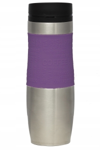 Kubek termiczny ze stali nierdzewnej termos podróżny HOFFNER 480ml Fioletowy
