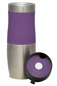 Kubek termiczny ze stali nierdzewnej termos podróżny HOFFNER 480ml Fioletowy