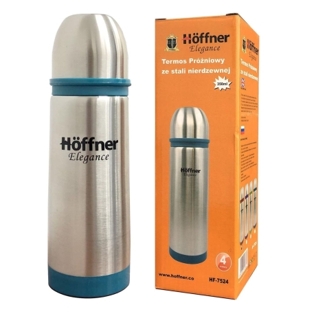 Przejdź do produktu Termos próżniowy ze stali nierdzewnej podróżny HOFFNER 350ml Niebieski HF-7524