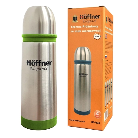 Przejdź do produktu Termos próżniowy ze stali nierdzewnej podróżny HOFFNER 350ml Zielony HF-7524